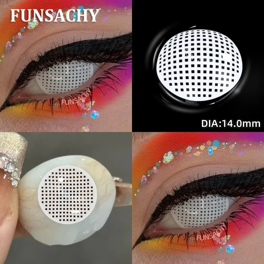 Cosplay White Contact Lenses for Eyes Anime Role Playing Lens Halloween Cosplay Black Contacts Yearly Cosmetics Pupils