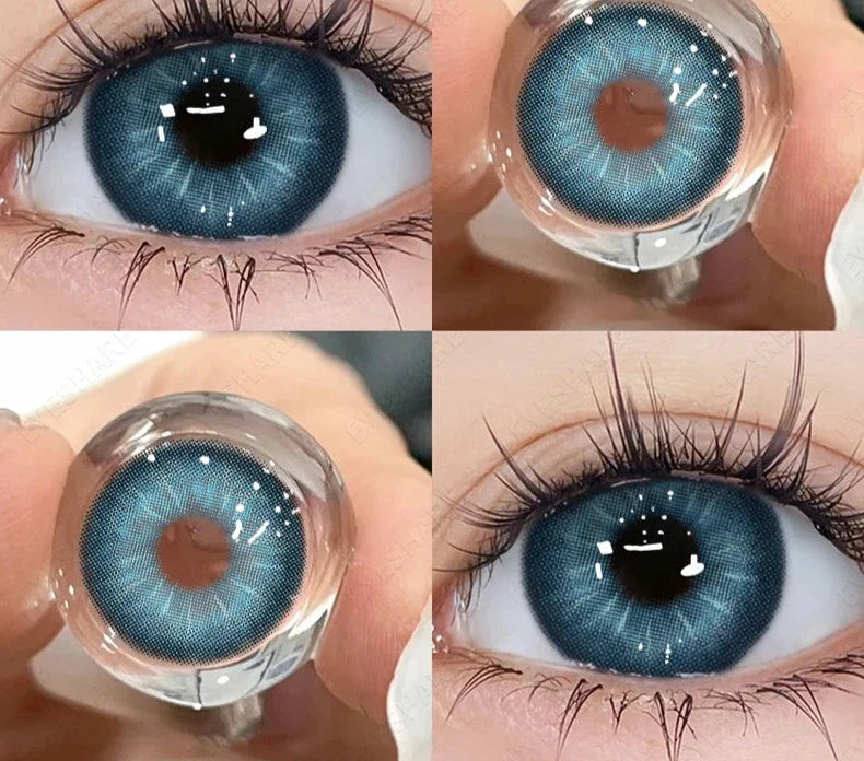 2pcs Colored Contact Lenses for Eyes Natural Look Brown Eye Lenses Gray Pupils Blue Lenses Green Contacts Beauty Makeup