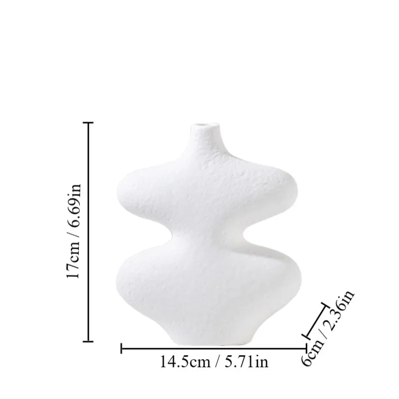Ceramic Vase Abstract Geometric Crafts Floral Arrangement Accessories Flower Terrarium Pot Home Decoration