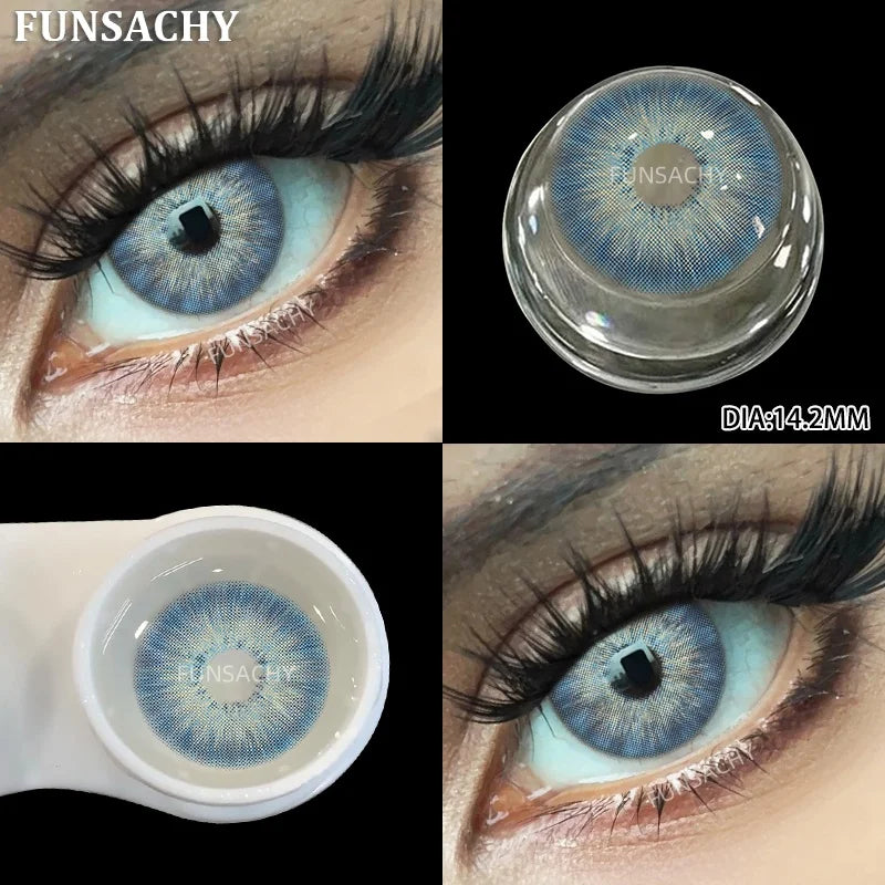 1 Pair Fashion Color Contact Lenses for Eyes Korean Brown Natural Soft Lenses Beautiful Cosmetic Gray Pupils Blue Lens
