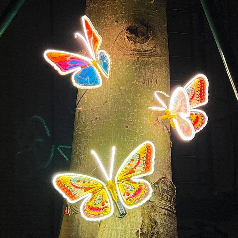 1/2 Pieces LED Butterflies Decoration Colorful 40cm 60cm Outdoor Simulated Dynamic Insect Led Lights Holiday Party Decorations