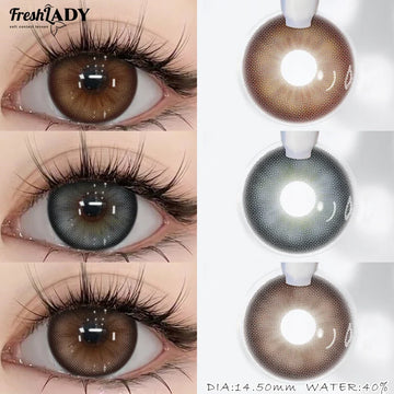 1 Pair Plum Glow Series Colored Contact Lenses Natural Brown Pupils Eyes Contact lenses Gray Soft Contacts 14.20mm