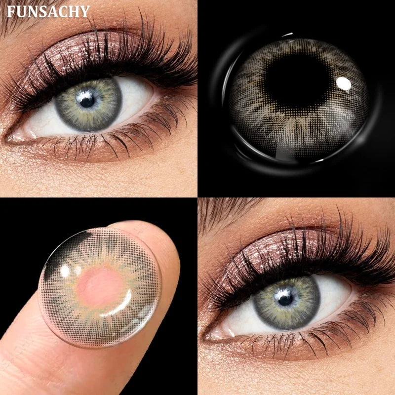1 Pair Gray Color Contact Lenses for Eyes Natural Brown Blue Lenses Green Eye Contacts Beauty Cosmetic Pupils Yearly