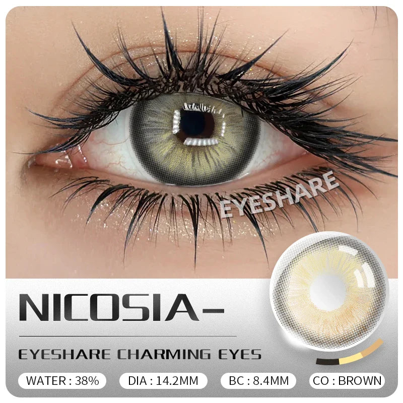 2Pcs Colored Contact Lenses for Eyes Natural Blue Eyes Lenses Gray Pupils High Quality Green Contacts Yearly Disposable