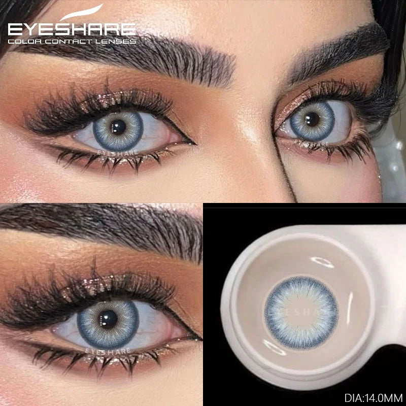 1 Pair Natural Colored Contact Lenses for Eyes Gray Eye Lens Fashion Blue Lenses Cosmetic Brown Eyes Contacts Yearly