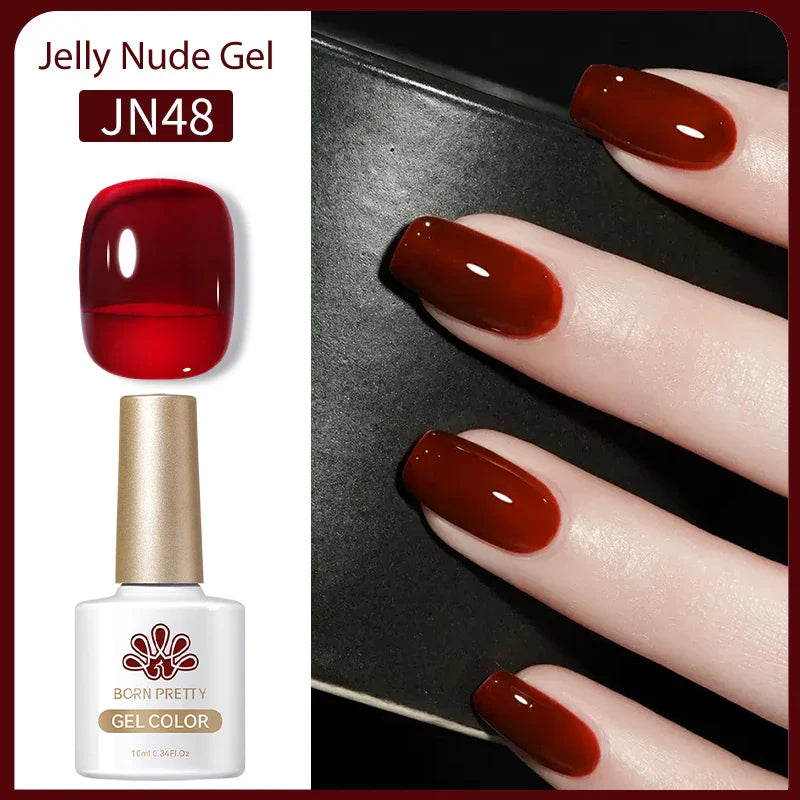 Transparen Gel Nail Polish Pink Jelly Nude Semi Transparent French Nail Camouflage UV Gel Varnish Soak Off Nail Art