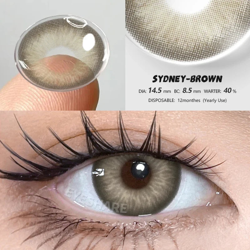 New Colored Contact Lenses for Eyes 1 Pair Fashion Blue Eyes Lenses Brown Contacts Green Lenses Yearly Gray Contacts