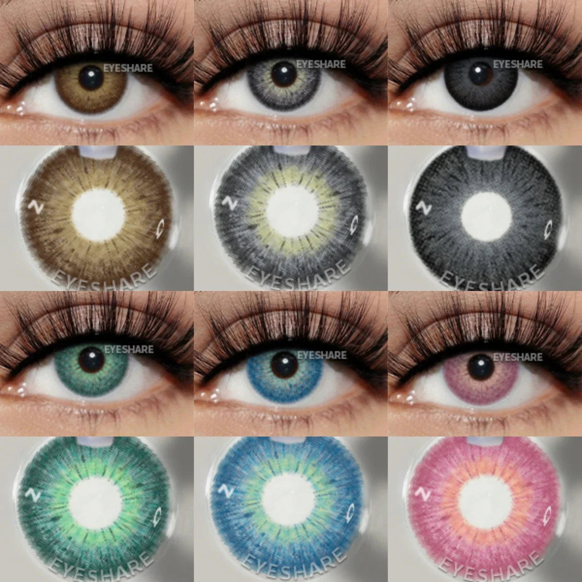 1Pair Fashion Blue Green Colored Contact Lenses Gray Brown Beautiful Pupils Cosmetic Black Eyes Lens Yearly EyeContacts