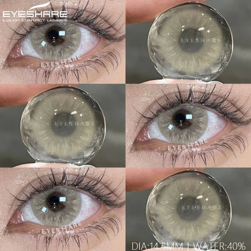 2Pcs Gray Color Contact Lenses For Eyes Natural Eye Brown Color Lens Cosmetic Soft Eye Lenses Beauty Pupils Blue Lenses