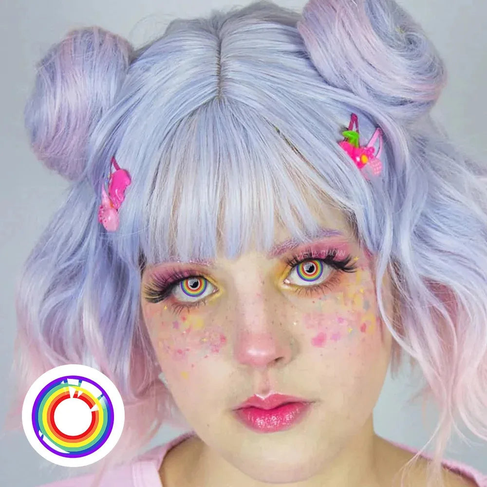 Eyes Color Contacts Colored Contact Lenses Lens Prescription Myopia Cosplay Anime 2Pcs 12 Months 1 Year Yearly Use