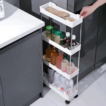 Push Trolley Shelf Floor Multi-layer Bathroom Living Room Crevice Space Saving Snack Storage Trolley Kitchen Spice Crevice Shelf