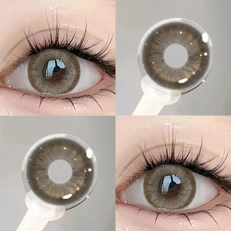 2PCS Myopia Eye Brown Lenses Contact Lenses for Eye Natural Brown Pupils Beauty Cosmetic Contacts Color Lenses Yearly