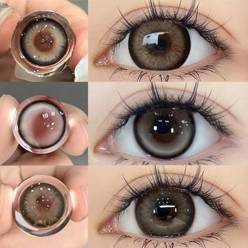 2pcs Big Eye Lenses Brown Lenses Contact Lenses for Eyes with Degree Prescription Black Beauty Pupils