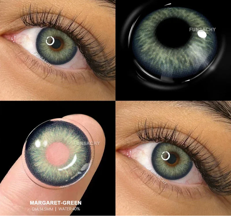 1Pair Korean Brown Contact Lenses for Eyes Fashion Colored Contact Lens Gray Pupil Green Eye Contacts Yearly Color Lens