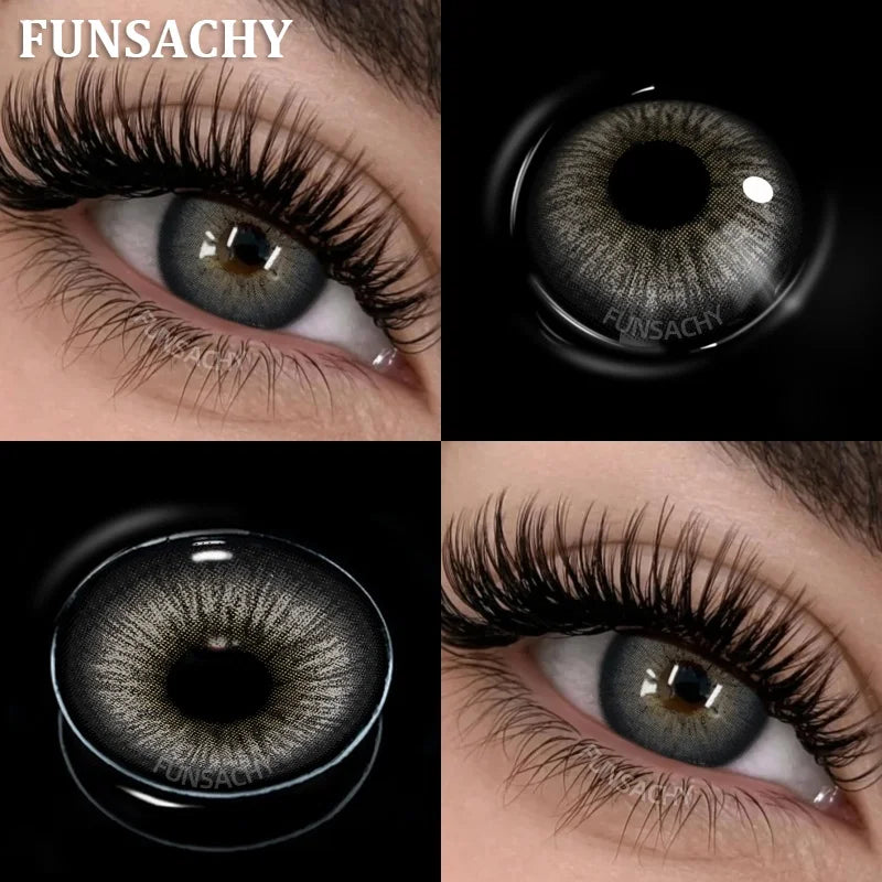 New Contact Lenses Natural Brown Eye Makeup Contacts Grey Color Lens Korean Softlens Yearly Cosmetics for Women