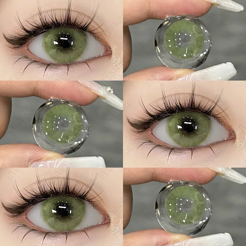 Natural Color Contact Lenses for Eyes 1pair Blue Eyes Lenses Brown Lenses Gray Eye Lenses Yearly Green Color Lenses Eye