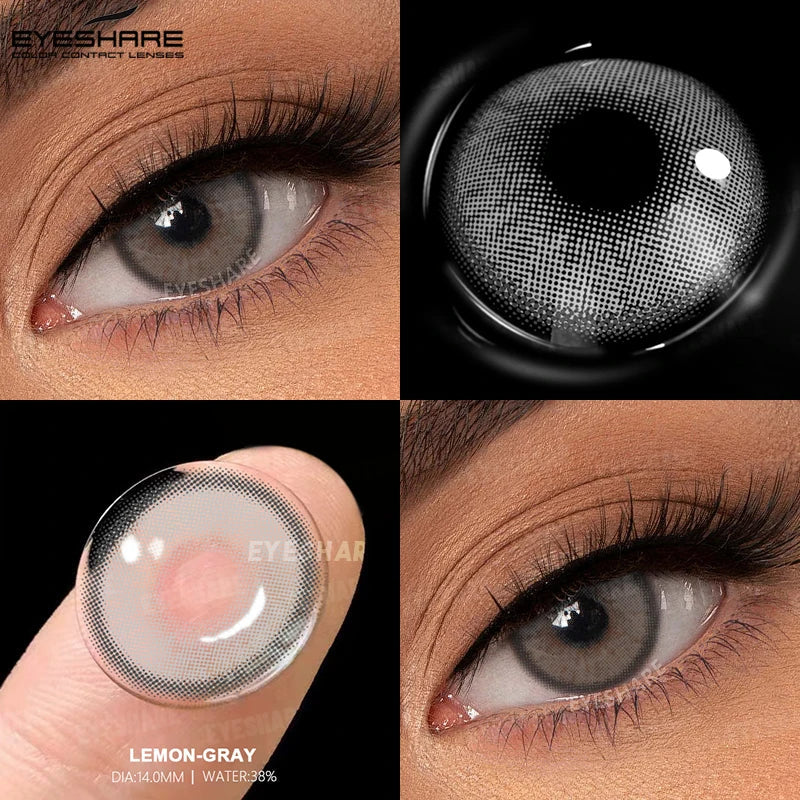 1pair Brown Color Contact Lenses Gray Fashion Lenses Brown Colored Lens Gray Beauty Pupils purple Softlenses eye makeup