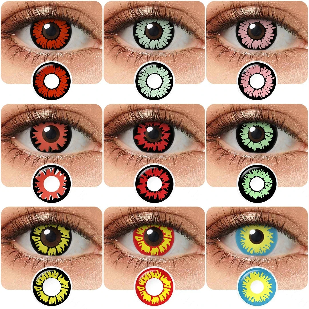 Contact Lenses For Cosplay Contacts Lens Eye Ywllow And Green Contact Lenses Yearly 14.0/14.2mm
