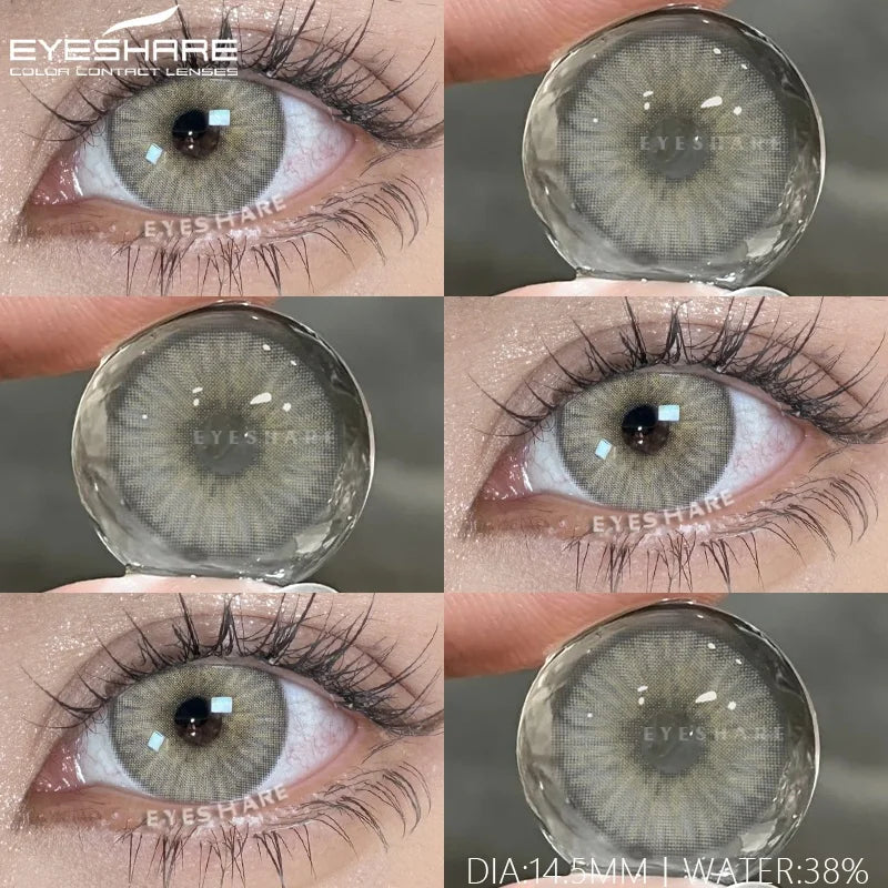 2Pcs Gray Color Contact Lenses For Eyes Natural Eye Brown Color Lens Cosmetic Soft Eye Lenses Beauty Pupils Blue Lenses