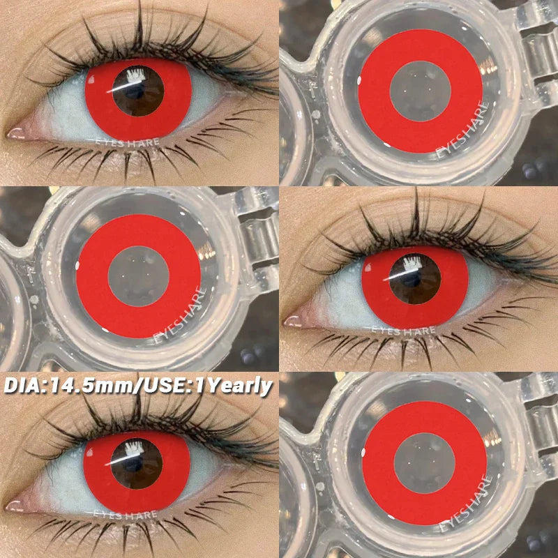 Crazy Halloween Cosplay Anime white Color Contact Lenses for Eyes red Beauty Pupils Role Playing Party Yearly use