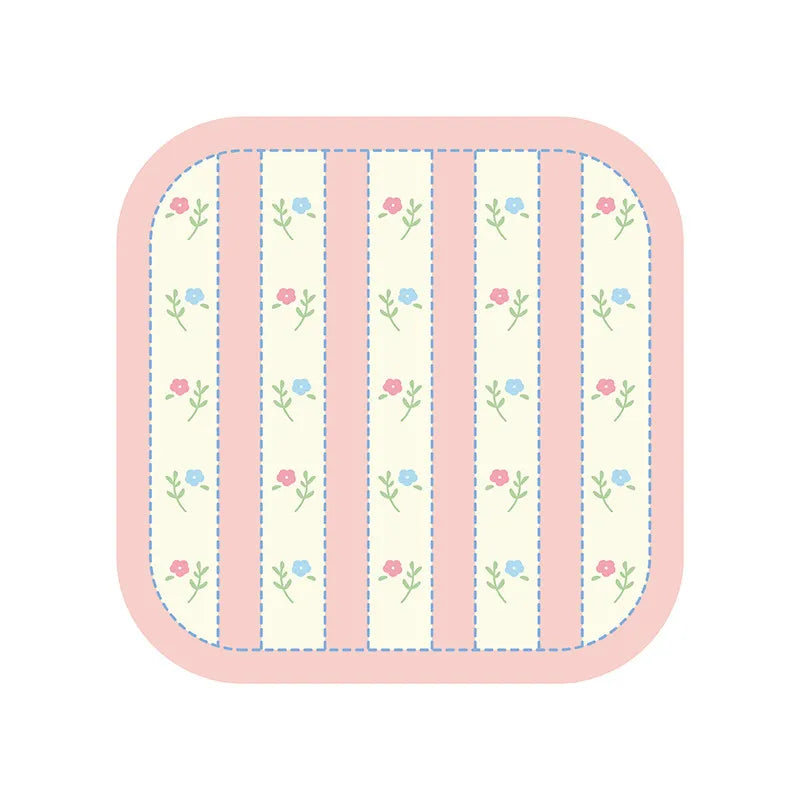 Sweet Korean Style Floral Table Mat Absorbent Non-Slip Heat Insulated Pad Lightweight Bowl Cup Coaster Girls Room Home Gift