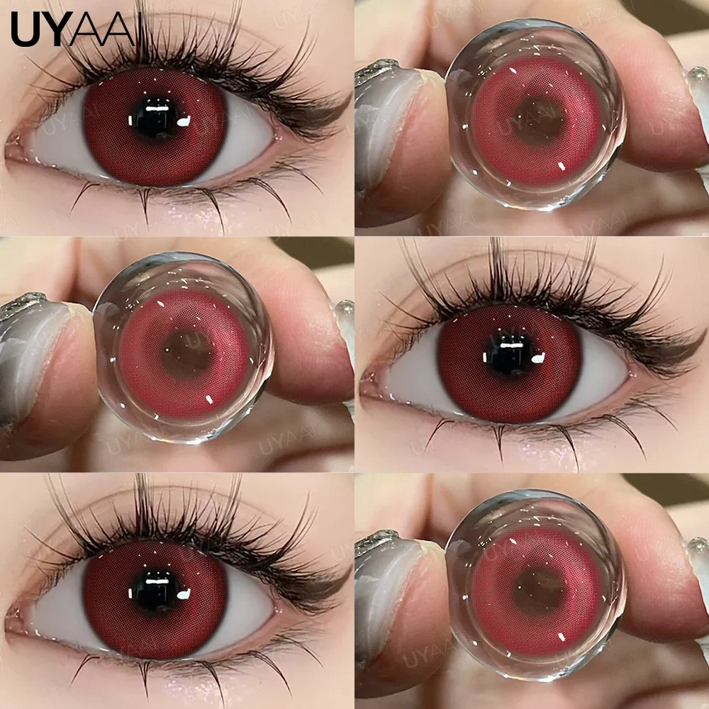 1Pair Cosplay Contact Lenses Red Contacts Halloween Color Contact Lens Crazy Red Eye Lenses Anime Red Make Up Lenses