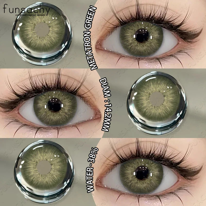 2PCS Colored Eye Lenses Brown Colorcon Contact Lenses Grey High Quality Natural Pupils Blue Cosmetic Beauty Lens Yearly