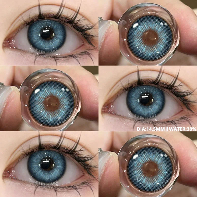 Colored Contacts Lenses for Eyes Fashion Blue Contact Lenses Brown Lenses Cosmetic Green Eye Contacts Yearly 2pcs/pair