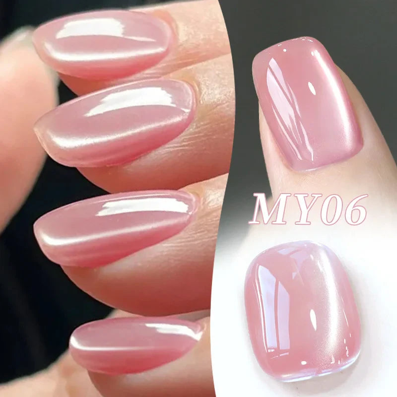 Pink Light Flow Cat Magnetic Gel Nail Polish 10ml Holographics Shining Line Magnetic Long Lasting DIY Salon Varinsh