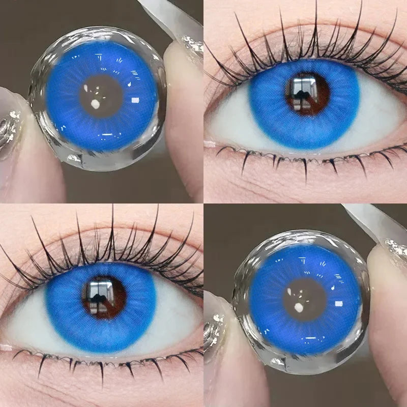 1pair Blue Green Red Color Contact Lenses 6months Halloween Crazy Circle Lens 14.5mm