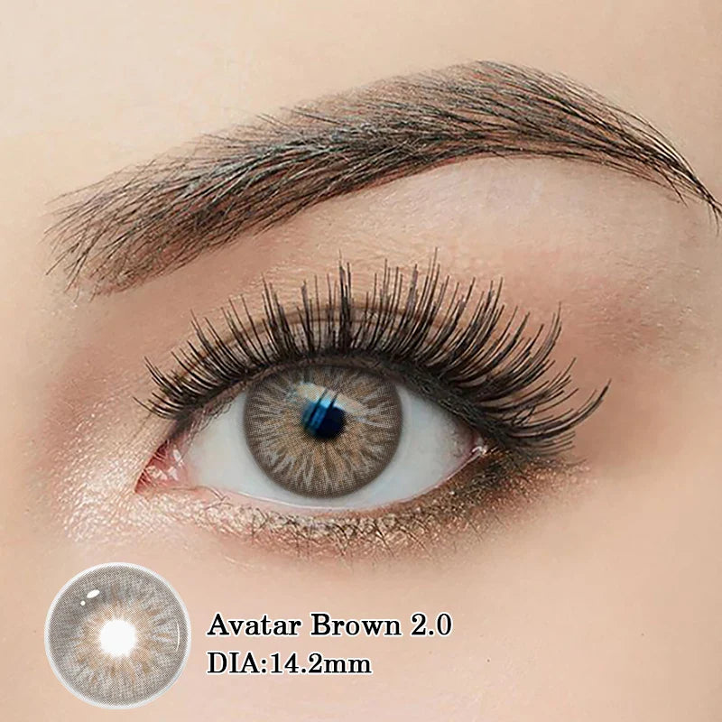 New 1pair Colored Contact Lenses for Eyes Blue Graduated Fashion Blue Eyes Lenses Yearly urban Gray Avatar Brown 2.0