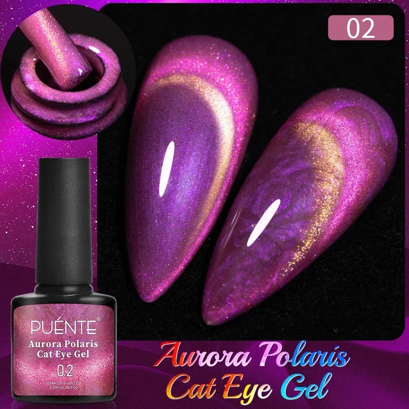 7.5ML Amber Moonlight Cat Magnetic Gel Nail Polish WaterLight Cat Eye Gel Soak Off Semi-Permanent Nail Art Varnish For Manicure