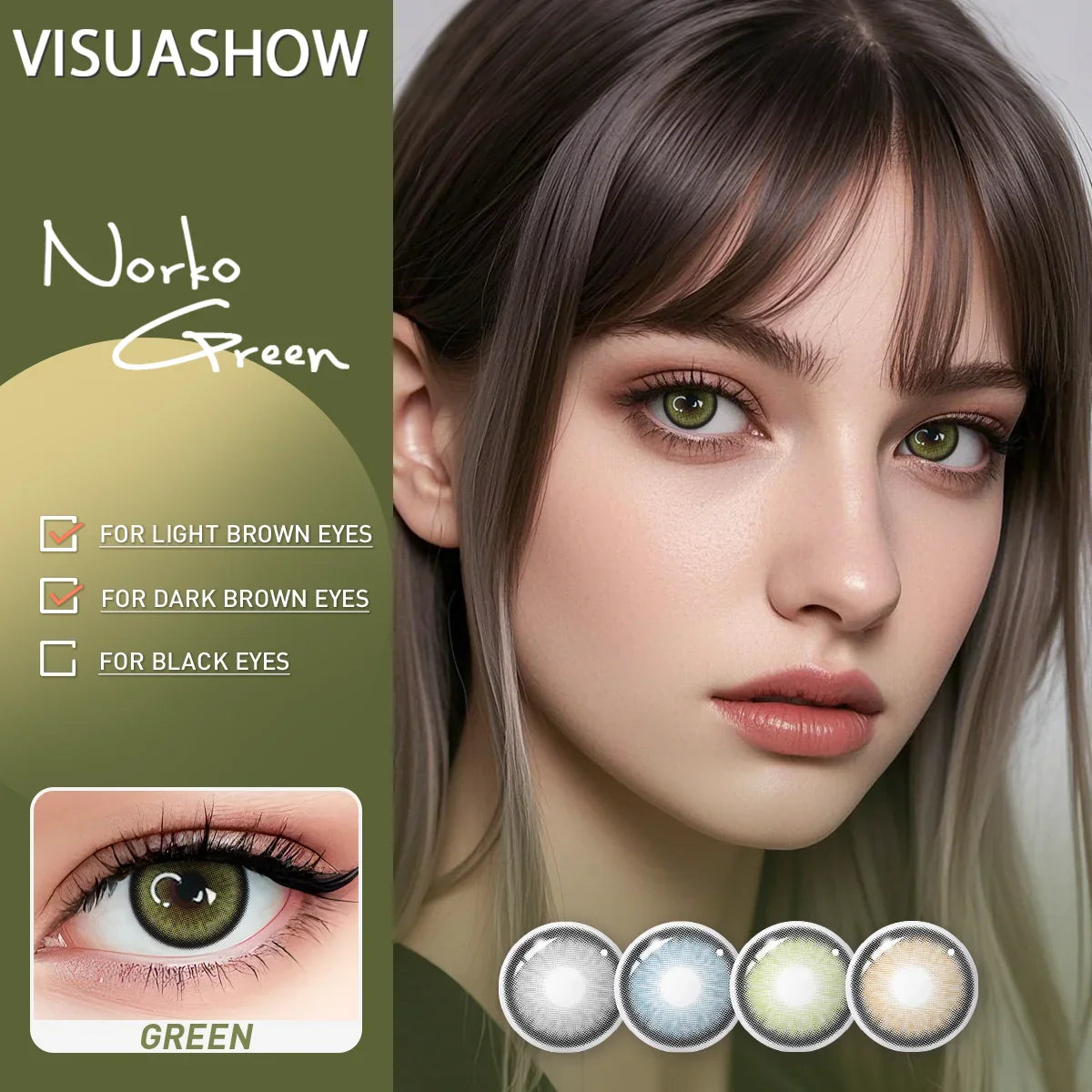 Natural Gray Colored Contact Lenses,  Soft Eye Lenses for Daily Wear, Office, Dating, Party, Travel & Beauty Makeup