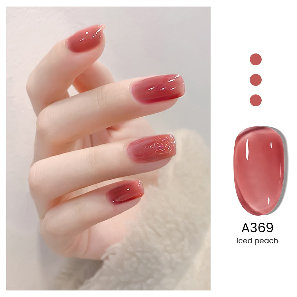 Transparent Nude Jelly Gel Nail Polish Semi Permanent 7.3ml Top Coat Soak Off UV LED Varnish Nail Art Design Base Gel