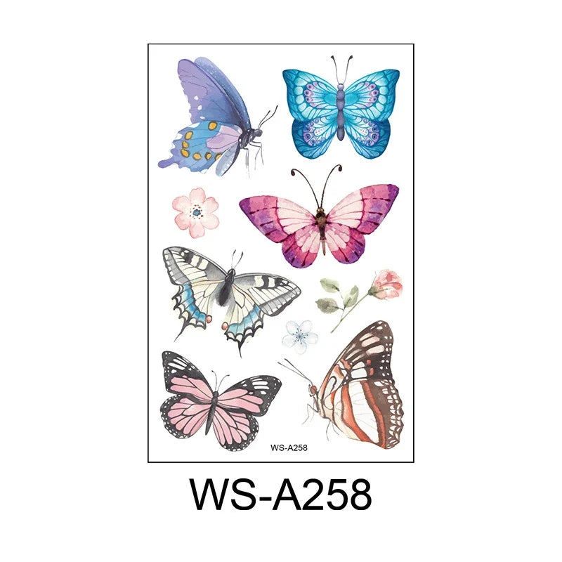 Butterfly Skin Tattoo Sticker False Tattoo Temporary Body Arm Face Makeup Tattoo Removable Butterfly Pattern Sticker for Childre