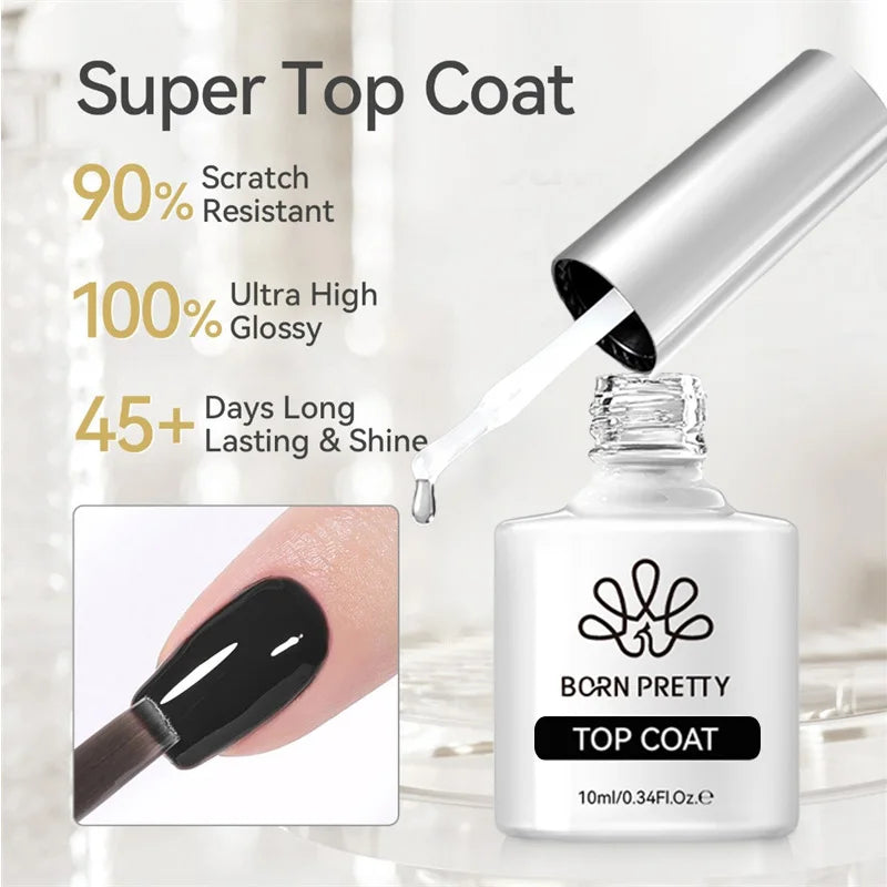 BORN PRETTY 10ml Black Glass Cat Magnetic Gel Nail Polish Ultra Shine Gold Silver Glitter Soak Off UV LED Gel Nail Art Varnish