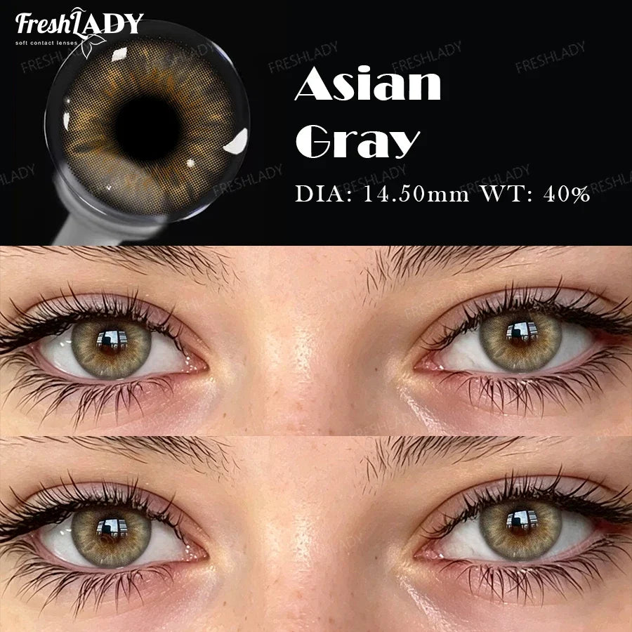 1 Pair Colored Contact Lenses Natural Brown Pupils Eyes Contact lenses Green Soft Contacts 14.50mm