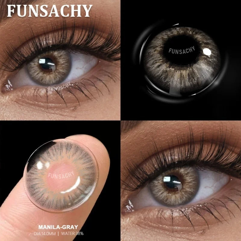 2pcs Brown Contact Lenses for Eyes Beautiful Pupils Yearly Cosmetic Blue Gray Colored Lens Brown Natural Lens Fast Ship