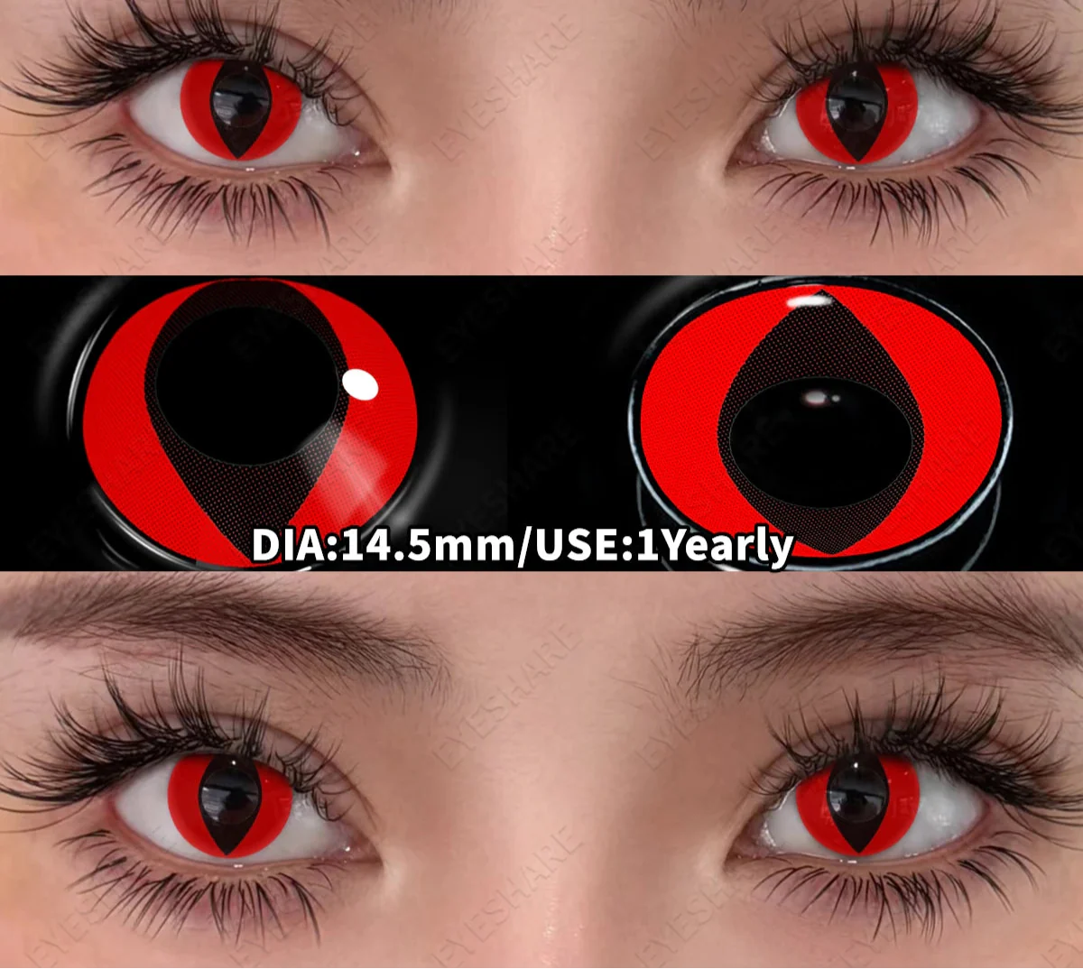 Cosplay Colored Contact Lenses Crazy White Lenses Red Anime Contacts Halloween Beauty Makeup Lens Black Eyes Contacts