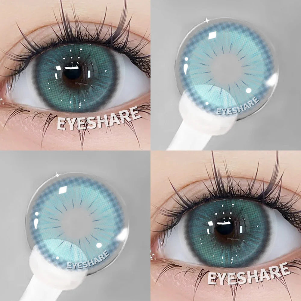 2pcs Blue Color Contact Lenses Natural Gray Eye Lens Beautiful Pupils Yearly Fashion Brown Softlens Cosmetics