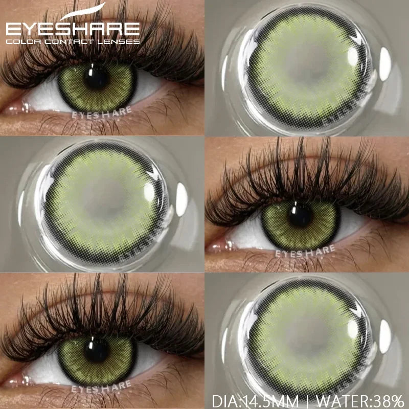 1 Pair Natural Colored Contact Lenses with Prescription Myopia Lenses Green Contacts Fashion Brown Lenses Gray Pupils