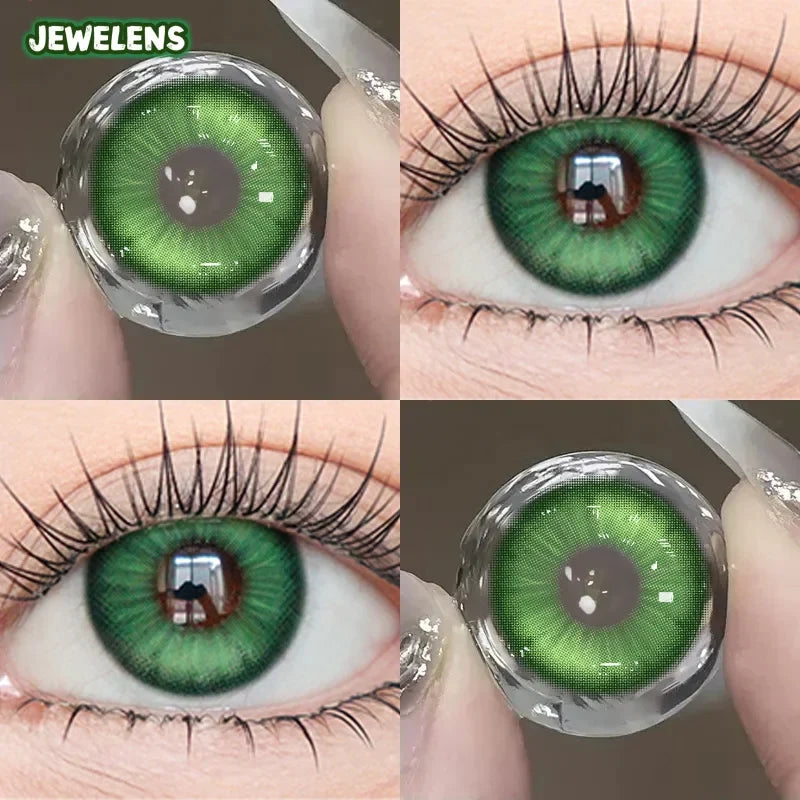 1pair Blue Green Red Color Contact Lenses 6months Halloween Crazy Circle Lens 14.5mm