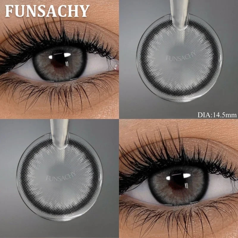 1 Pair Black Color Contact Lenses Brown Grey Beauty Soft Contact Lenses Yearly Fast Shipping Beauty Pupils Cosmetics