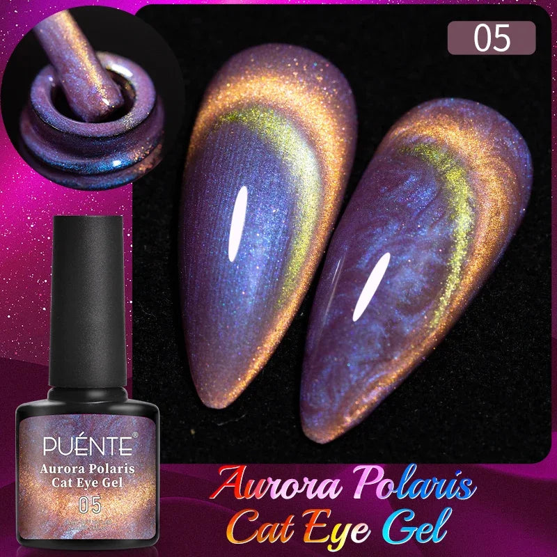 7.5ML Amber Moonlight Cat Magnetic Gel Nail Polish WaterLight Cat Eye Gel Soak Off Semi-Permanent Nail Art Varnish For Manicure