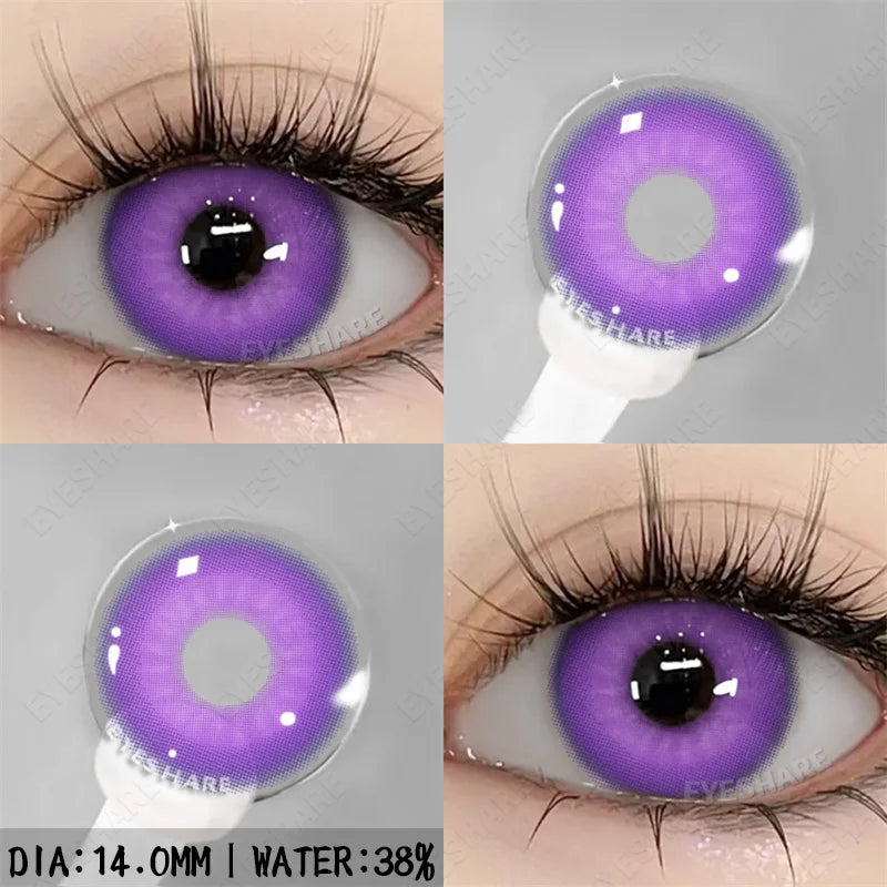 1 Pair Purple Lenses for Eyes Color Contacts Lens Anime Pink Lenses Blue Pupils for Eyes Y2K Lenses for Natural Eyes