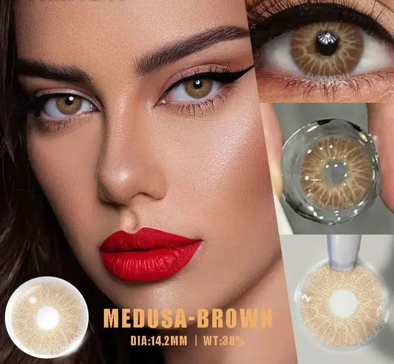 1 Pair Brown Color Series Contact Lenses for Eyes Fashion Natural Lenses High Quality Soft Lens Cosmetics Pupils Yearly