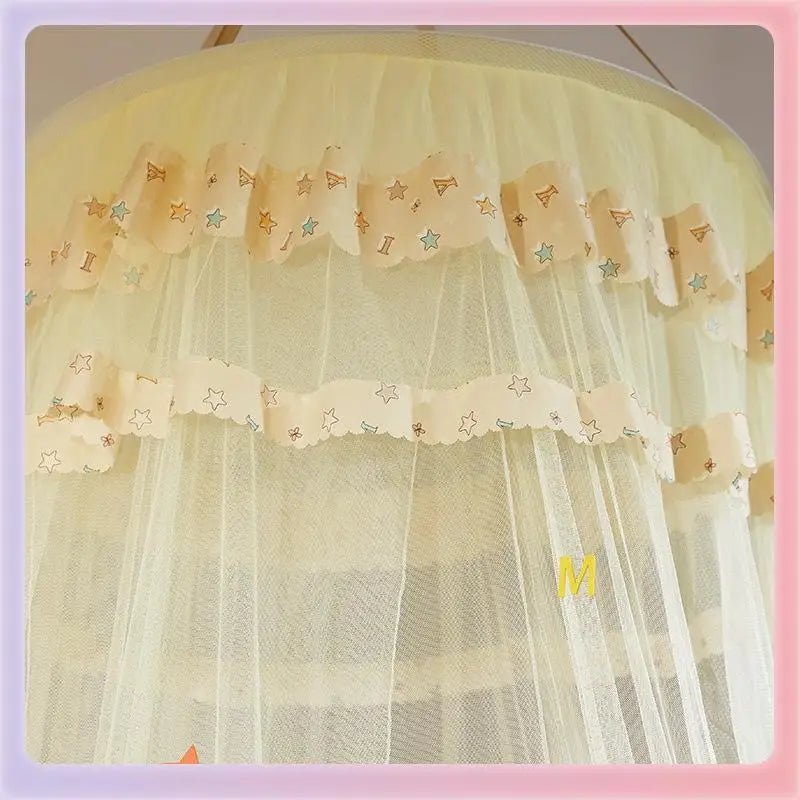 Princess Style round Top Mosquito Net Pink Absorbing Ceiling Student Dormitory Bed Curtain Single Double Freshman Condensation