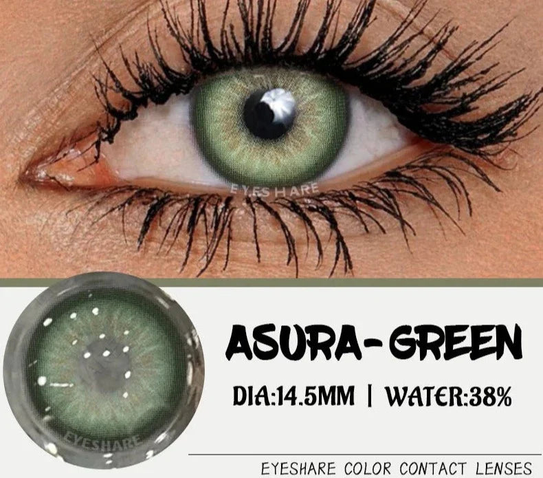 Natural Eye Colored Contacts Lenses 1pair Blue Eye Lenses Green Contacts Soft Beauty Makeup Gray Pupils Lenses Yearly