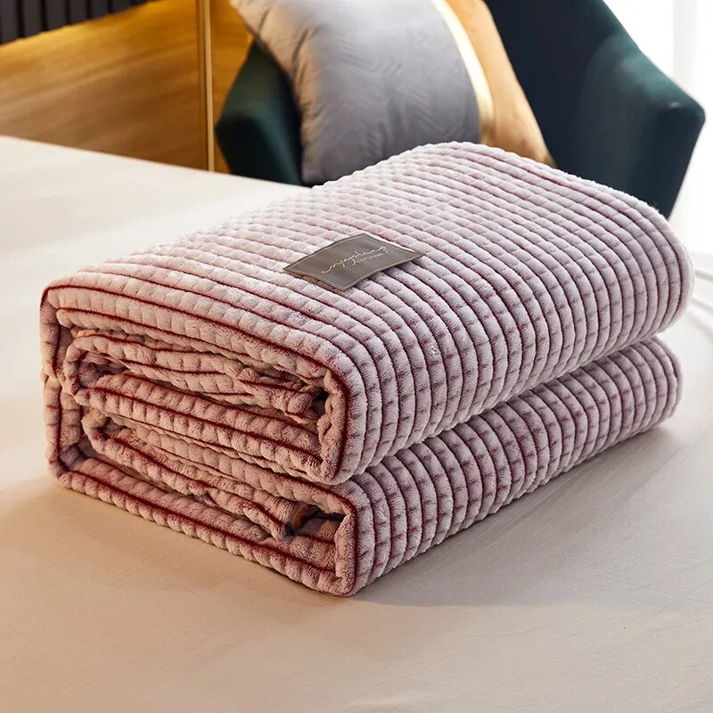 Blanket for Bed Sofa, Milk Flannel Warm Soft Winter Blankets And Throws Thick Wool Fleece Throw Bedspread Same Size