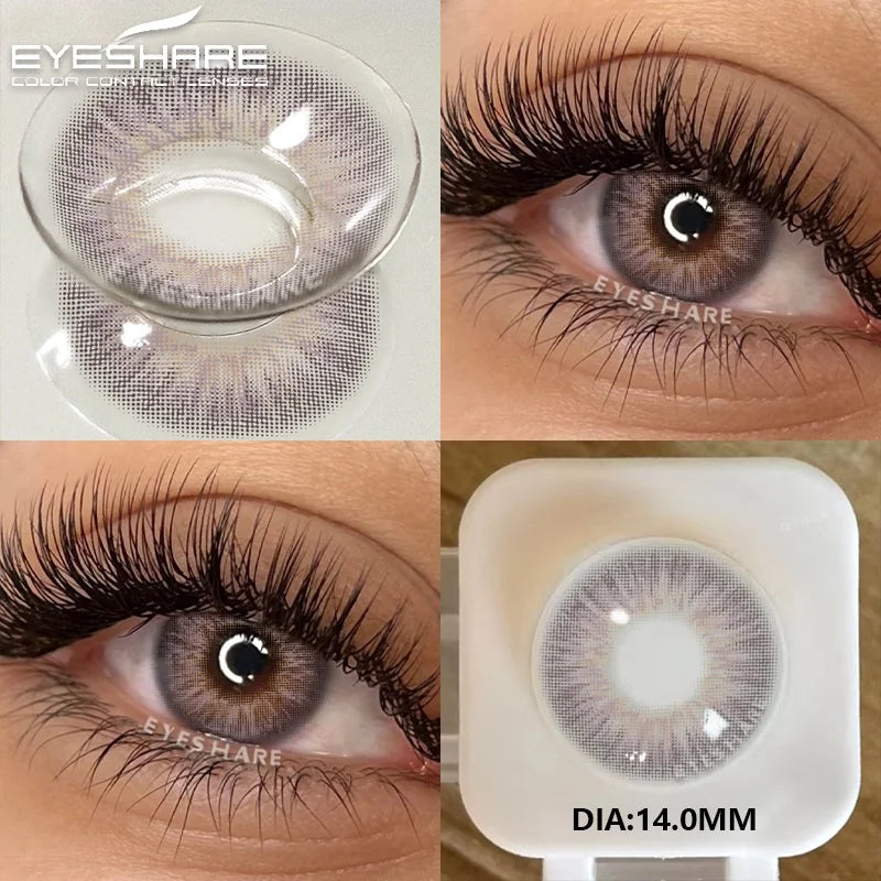 2Pcs Color Contact Lenses for Eyes Natural Gray Eye Lenses Brown Contact Lens Fashion Blue Lenses Green Contacs Yearly